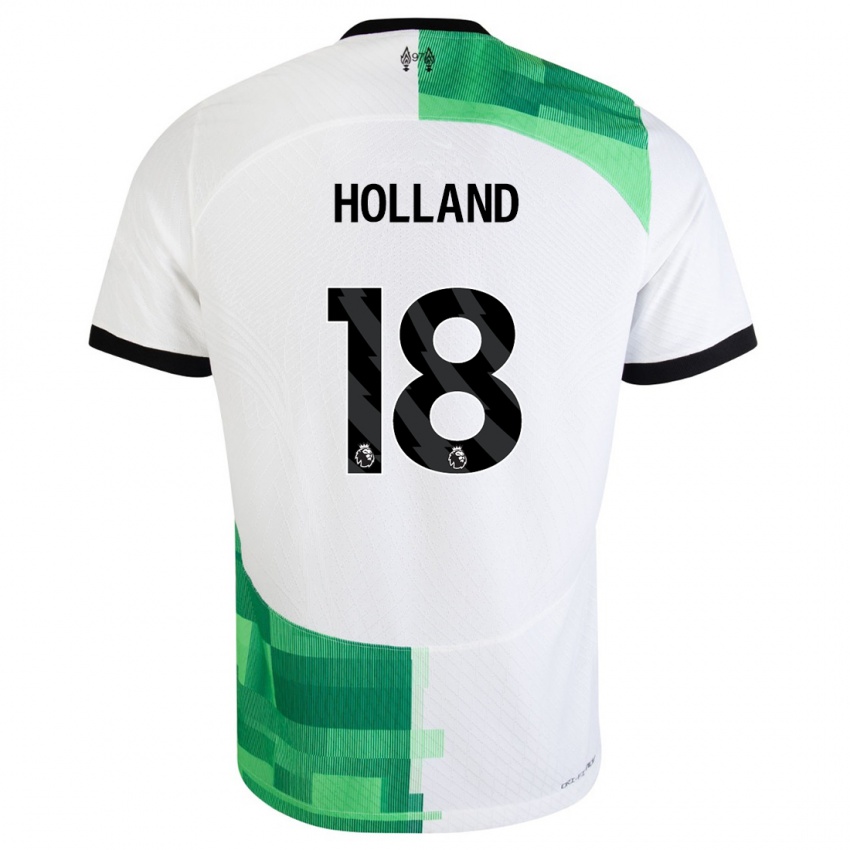 Mujer Camiseta Ceri Holland #18 Blanco Verde 2ª Equipación 2023/24 La Camisa Chile