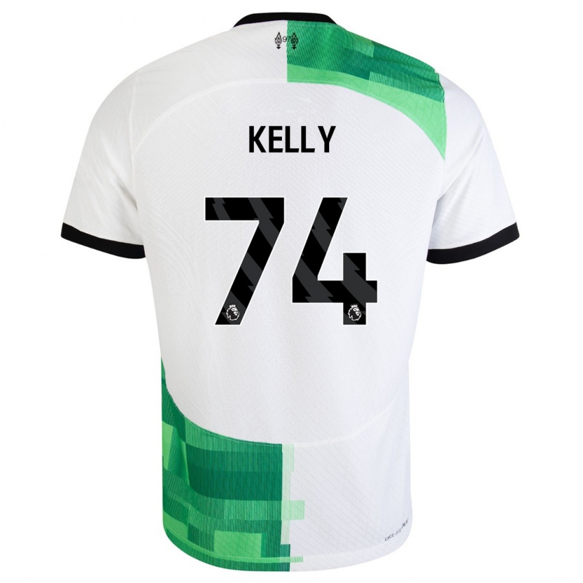 Mujer Camiseta Oscar Kelly #74 Blanco Verde 2ª Equipación 2023/24 La Camisa Chile