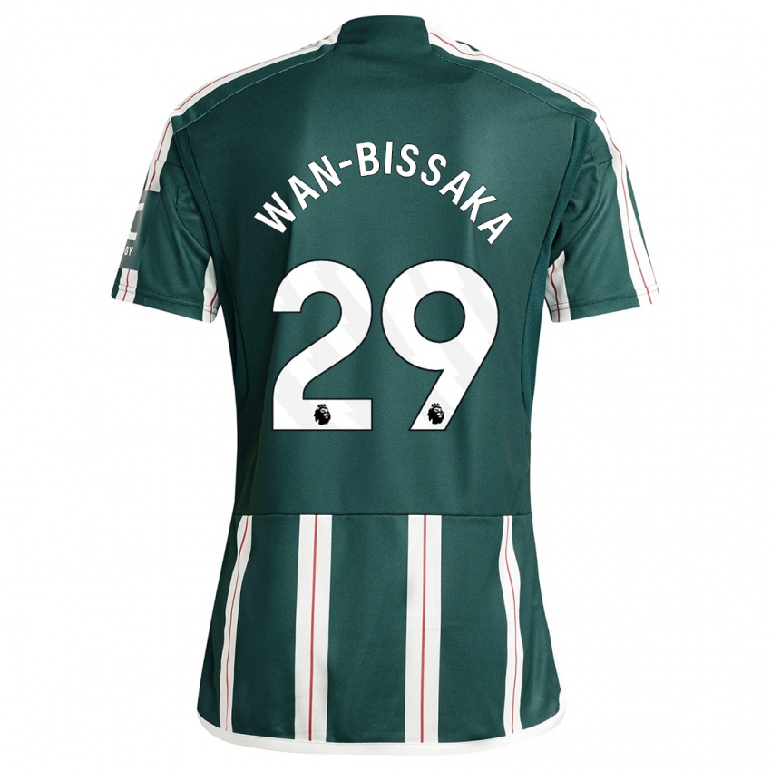 Mujer Camiseta Aaron Wan-Bissaka #29 Verde Oscuro 2ª Equipación 2023/24 La Camisa Chile