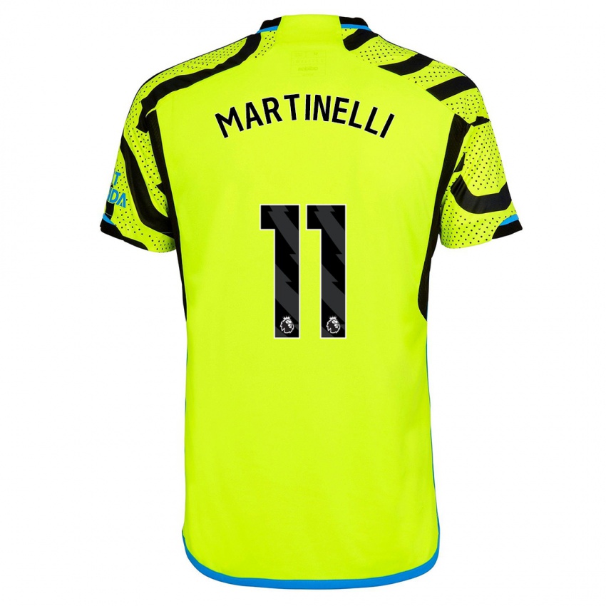 Mujer Camiseta Gabriel Martinelli #11 Amarillo 2ª Equipación 2023/24 La Camisa Chile