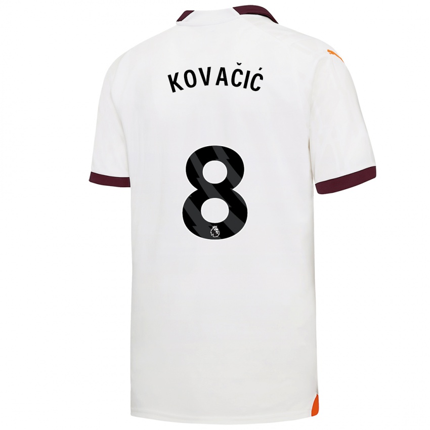 Mujer Camiseta Mateo Kovacic #8 Blanco 2ª Equipación 2023/24 La Camisa Chile