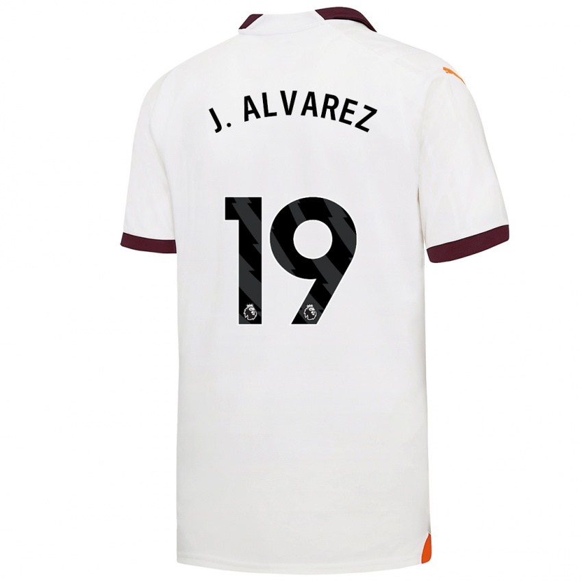 Mujer Camiseta Julian Alvarez #19 Blanco 2ª Equipación 2023/24 La Camisa Chile