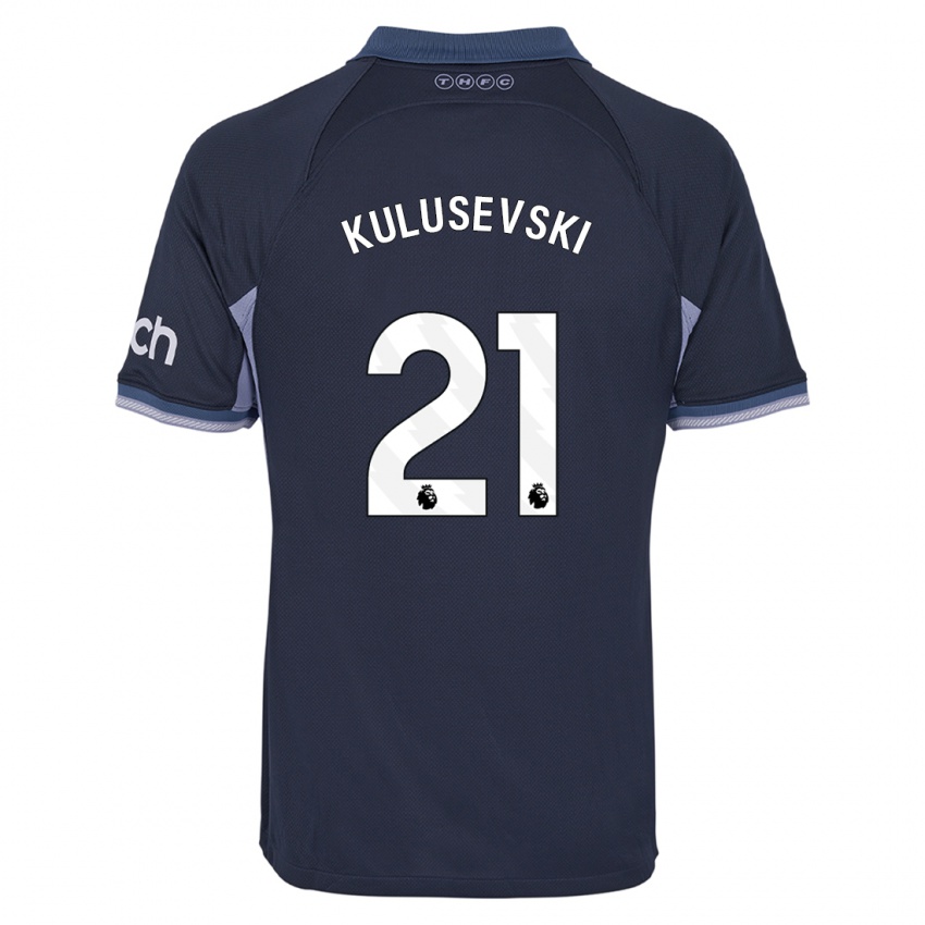 Mujer Camiseta Dejan Kulusevski #21 Azul Oscuro 2ª Equipación 2023/24 La Camisa Chile