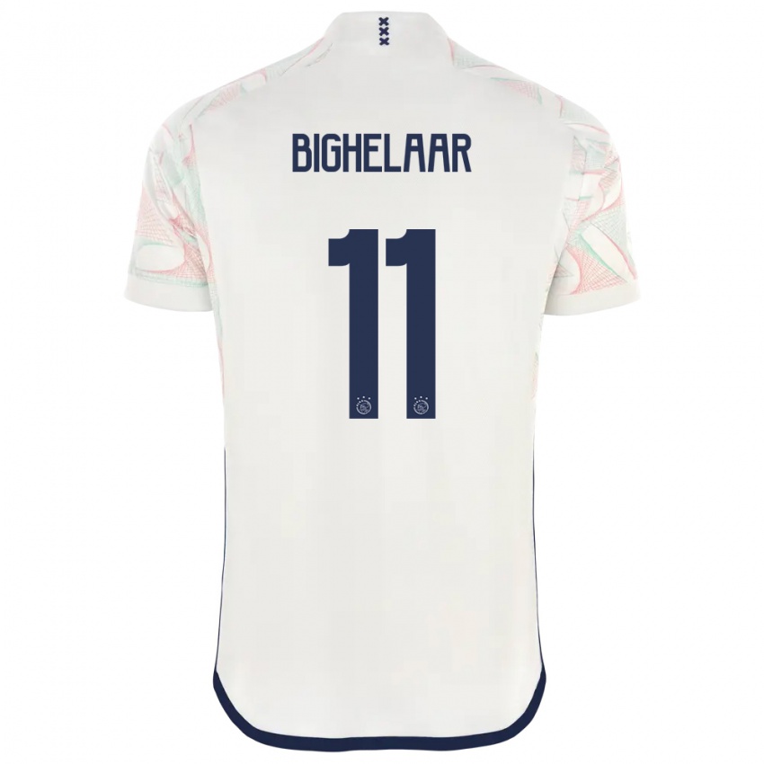 Mujer Camiseta Marjolijn Van Den Bighelaar #11 Blanco 2ª Equipación 2023/24 La Camisa Chile