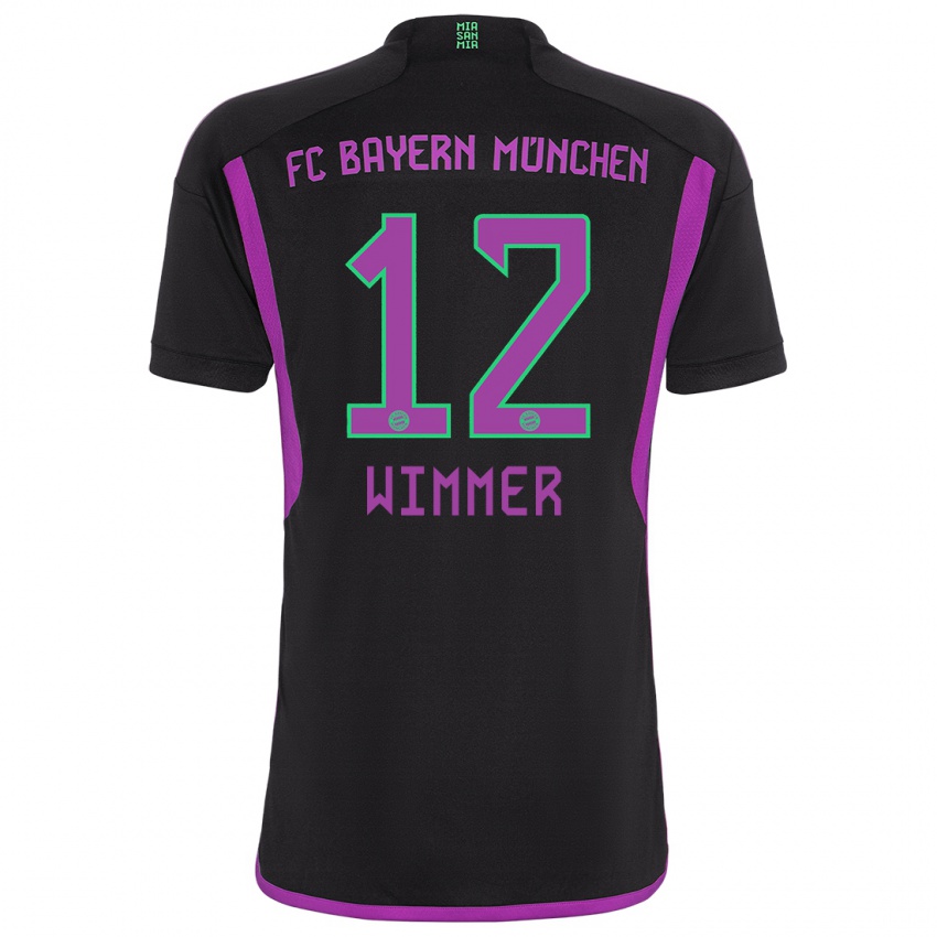 Mujer Camiseta Benedikt Wimmer #12 Negro 2ª Equipación 2023/24 La Camisa Chile