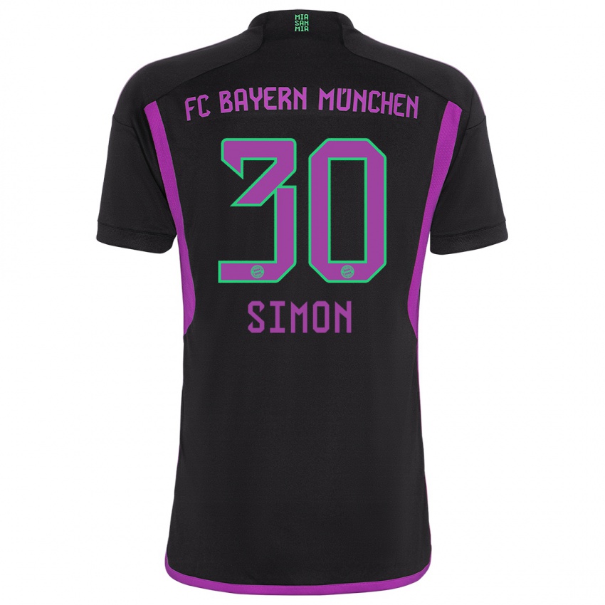 Mujer Camiseta Carolin Simon #30 Negro 2ª Equipación 2023/24 La Camisa Chile