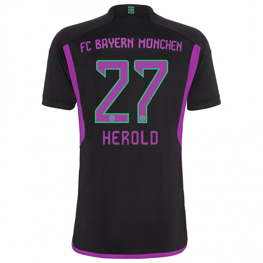 Mujer Camiseta David Herold #27 Negro 2ª Equipación 2023/24 La Camisa Chile