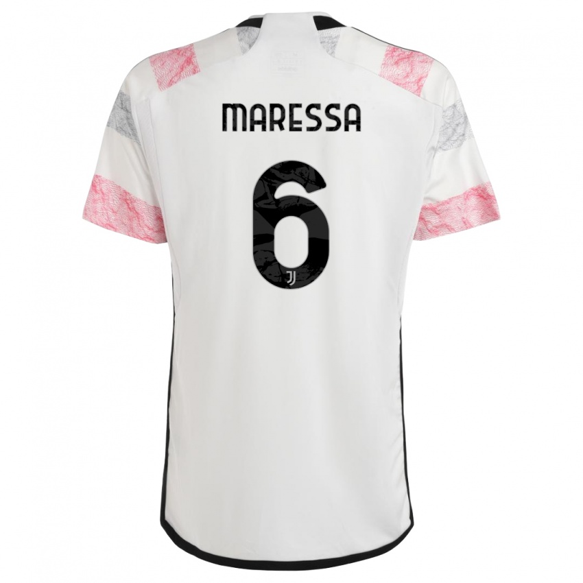 Mujer Camiseta Tommaso Maressa #6 Blanco Rosa 2ª Equipación 2023/24 La Camisa Chile