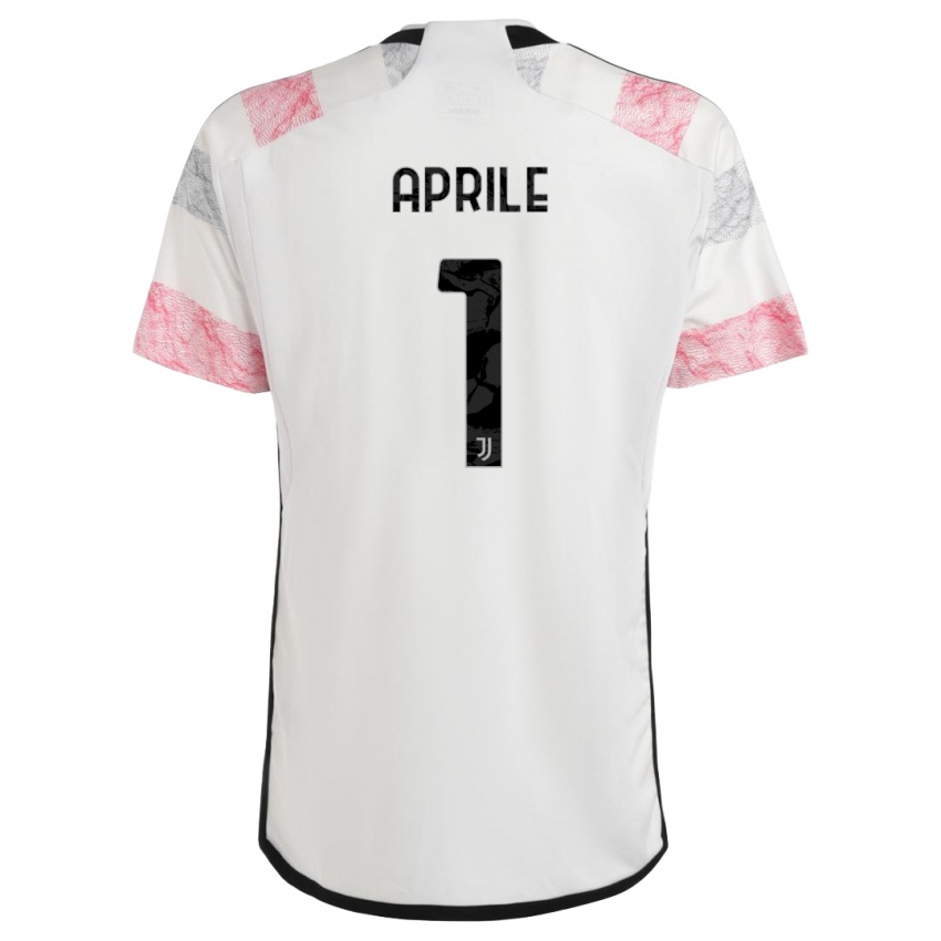 Mujer Camiseta Roberta Aprile #1 Blanco Rosa 2ª Equipación 2023/24 La Camisa Chile