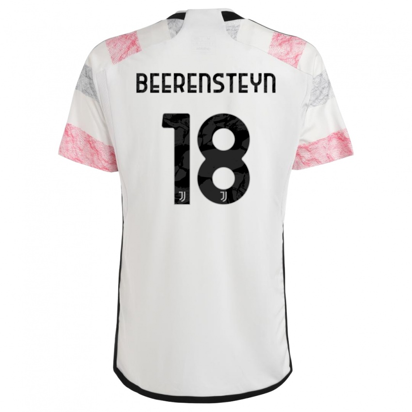 Mujer Camiseta Lineth Beerensteyn #18 Blanco Rosa 2ª Equipación 2023/24 La Camisa Chile