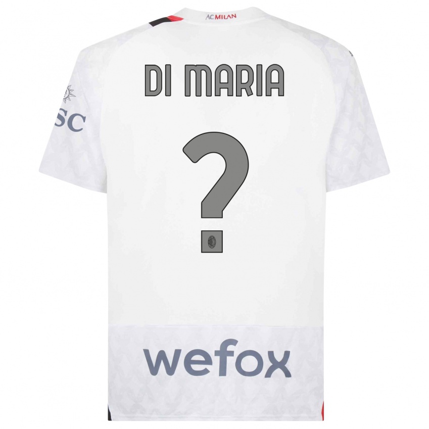 Mujer Camiseta Alessandro Di Maria #0 Blanco 2ª Equipación 2023/24 La Camisa Chile