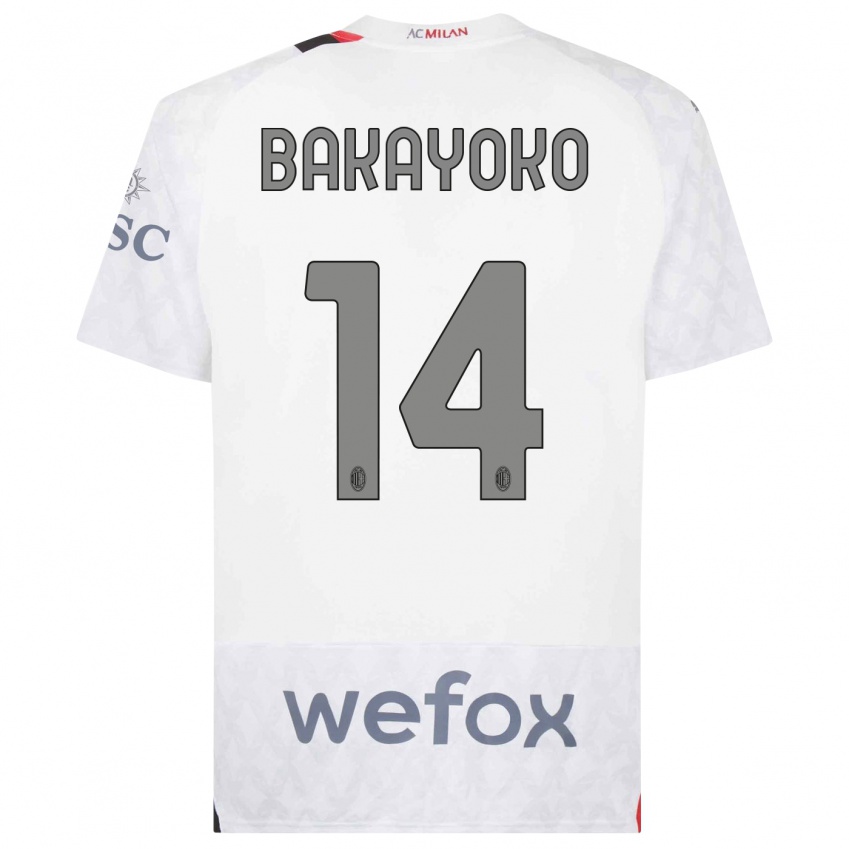 Mujer Camiseta Tiemoue Bakayoko #14 Blanco 2ª Equipación 2023/24 La Camisa Chile
