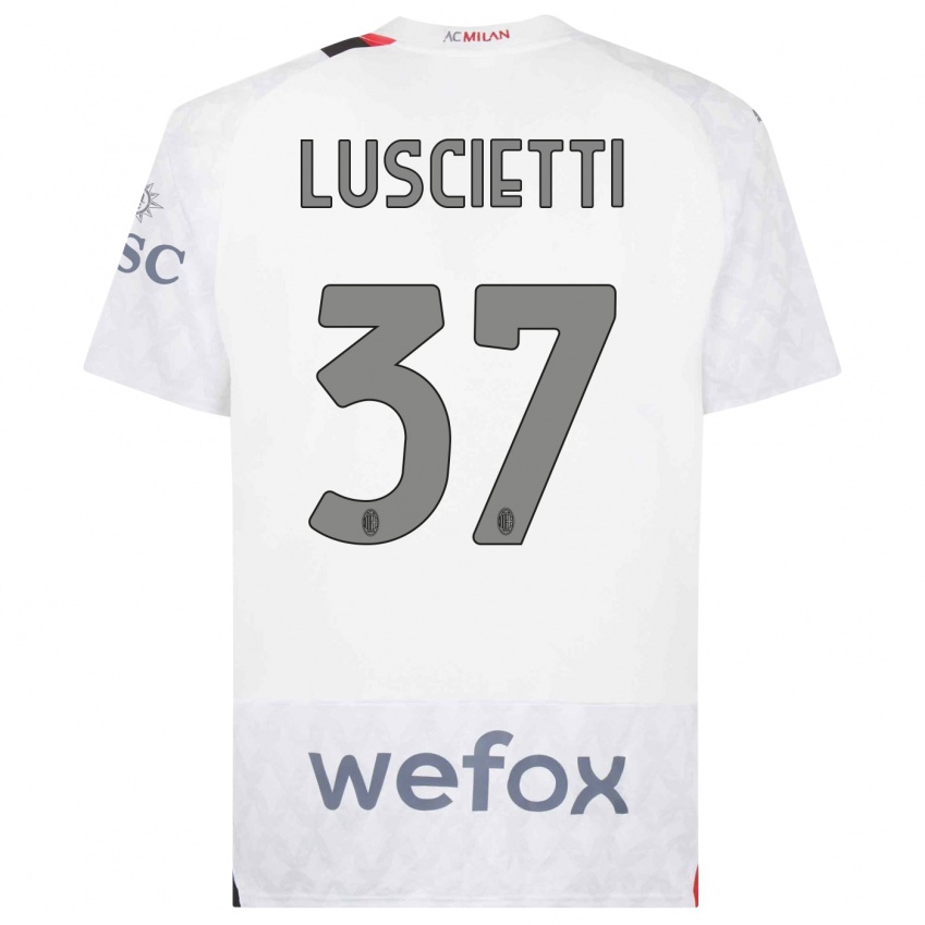 Mujer Camiseta Abebe Luscietti #37 Blanco 2ª Equipación 2023/24 La Camisa Chile