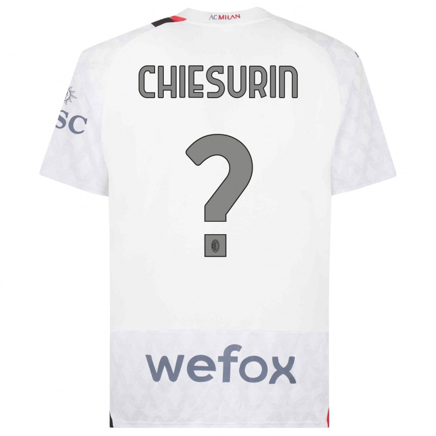 Mujer Camiseta Alberto Chiesurin #0 Blanco 2ª Equipación 2023/24 La Camisa Chile