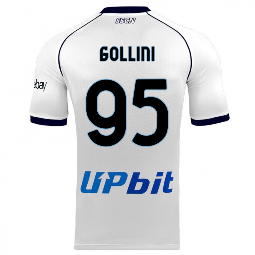 Mujer Camiseta Pierluigi Gollini #95 Blanco 2ª Equipación 2023/24 La Camisa Chile