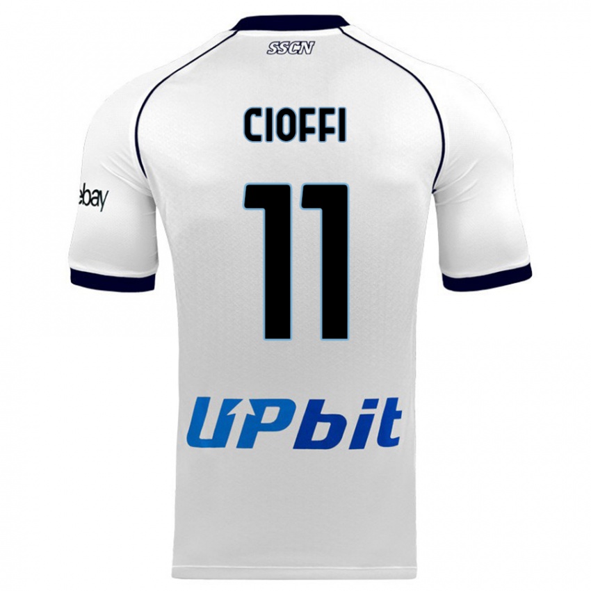 Mujer Camiseta Antonio Cioffi #11 Blanco 2ª Equipación 2023/24 La Camisa Chile