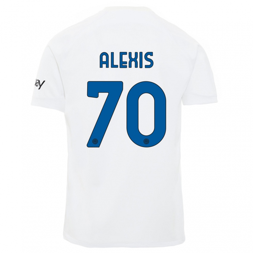 Mujer Camiseta Alexis Sanchez #70 Blanco 2ª Equipación 2023/24 La Camisa Chile