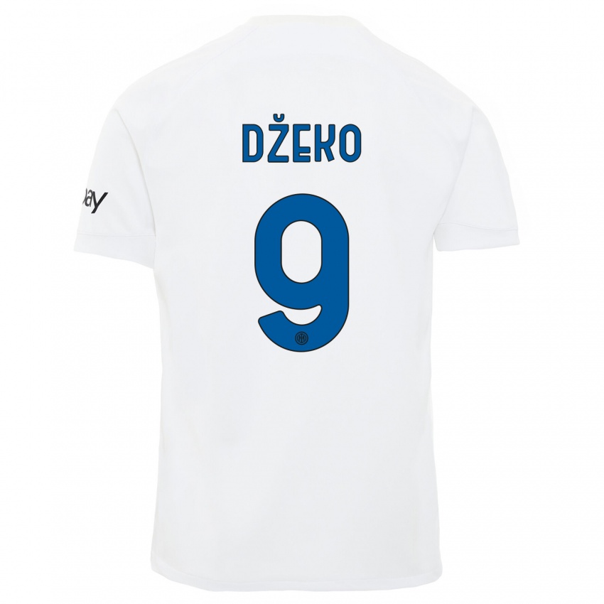 Mujer Camiseta Edin Dzeko #9 Blanco 2ª Equipación 2023/24 La Camisa Chile