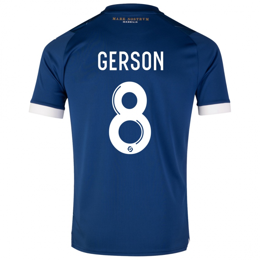 Mujer Camiseta Gerson #8 Azul Oscuro 2ª Equipación 2023/24 La Camisa Chile