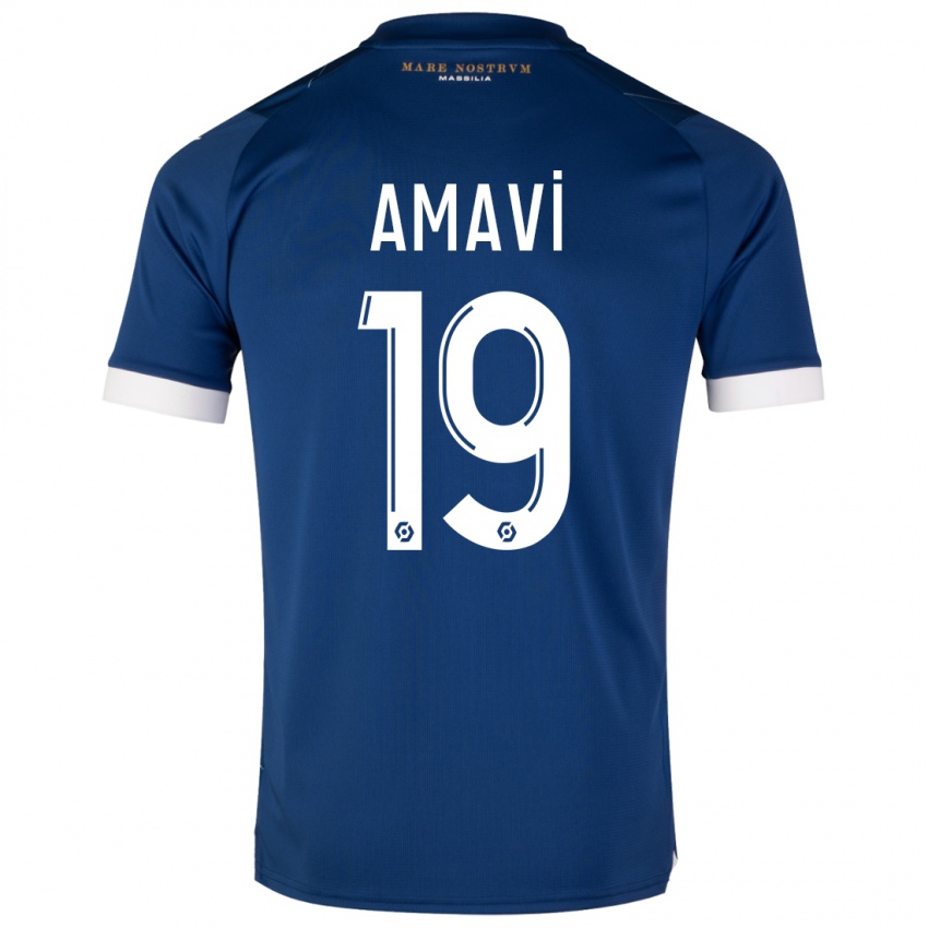 Mujer Camiseta Jordan Amavi #19 Azul Oscuro 2ª Equipación 2023/24 La Camisa Chile