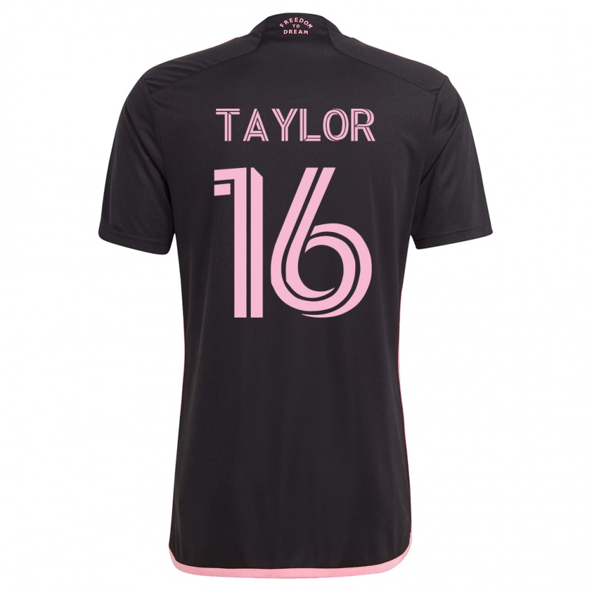 Mujer Camiseta Robert Taylor #16 Negro 2ª Equipación 2023/24 La Camisa Chile