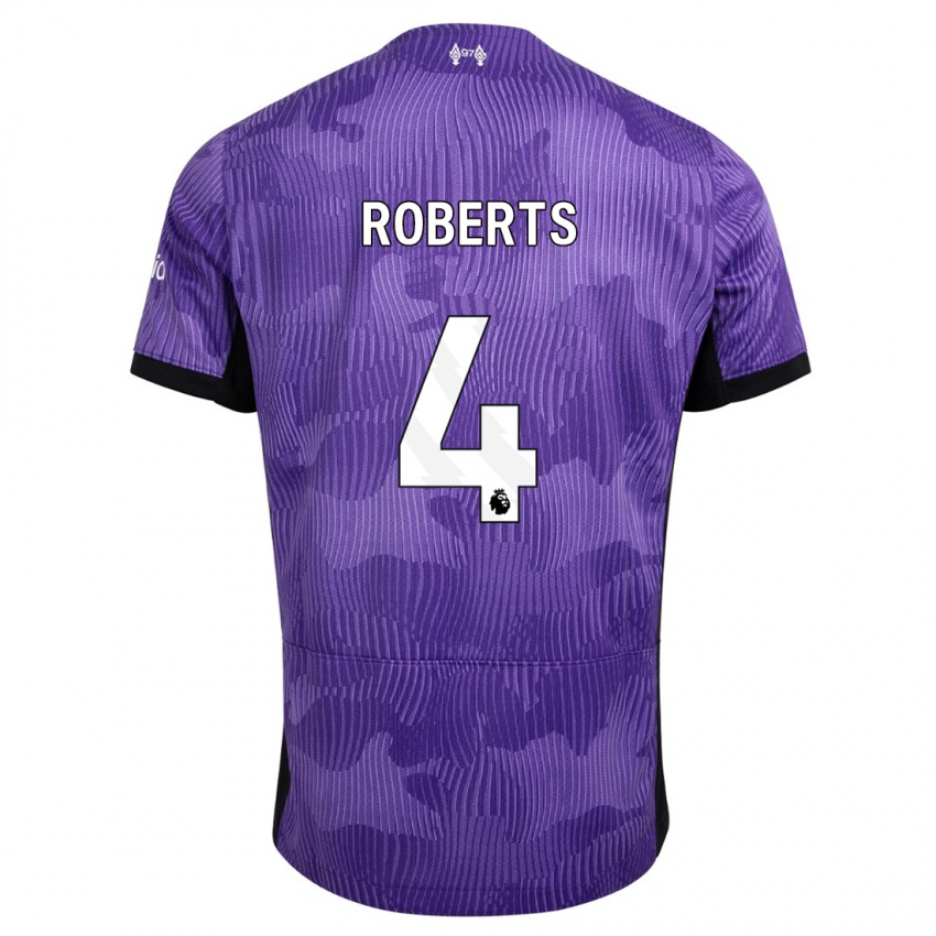 Mujer Camiseta Rhiannon Roberts #4 Púrpura Equipación Tercera 2023/24 La Camisa Chile