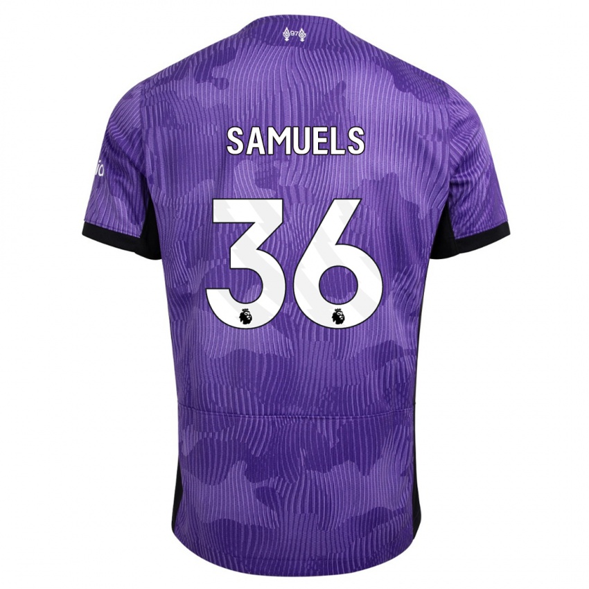 Mujer Camiseta Kerron Samuels #36 Púrpura Equipación Tercera 2023/24 La Camisa Chile