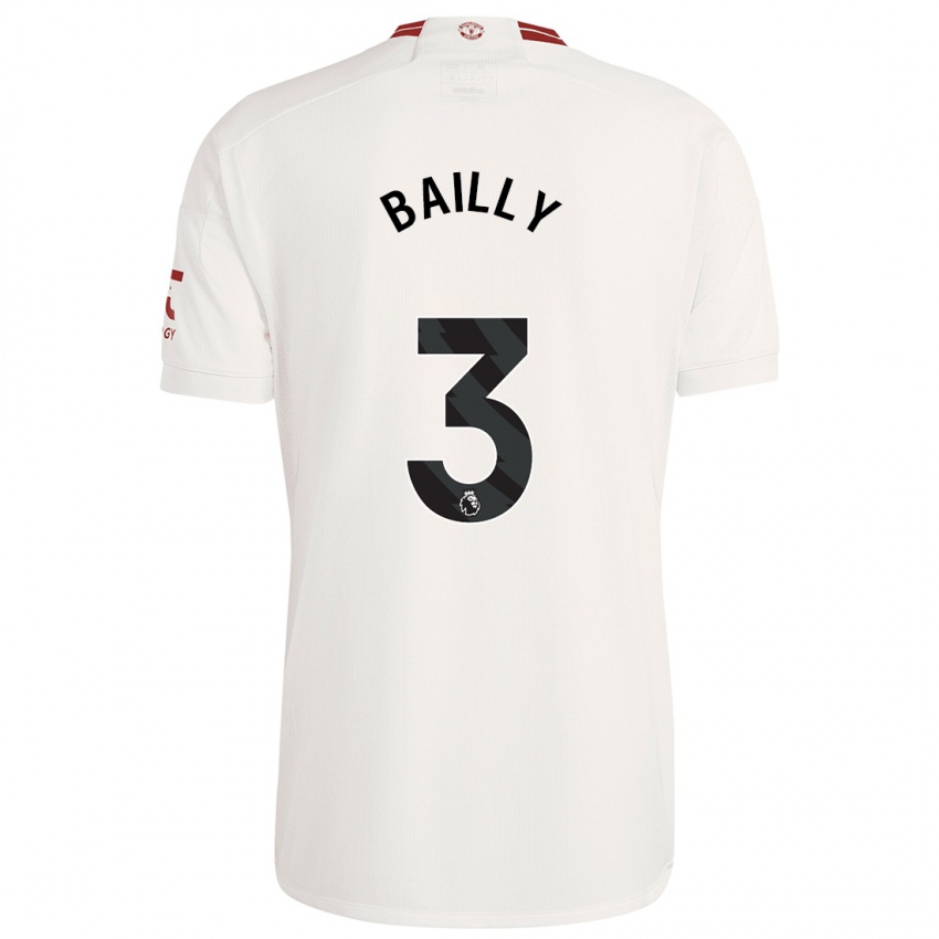 Mujer Camiseta Eric Bailly #3 Blanco Equipación Tercera 2023/24 La Camisa Chile