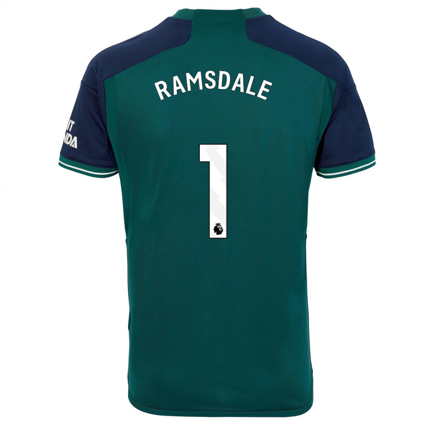 Mujer Camiseta Aaron Ramsdale #1 Verde Equipación Tercera 2023/24 La Camisa Chile