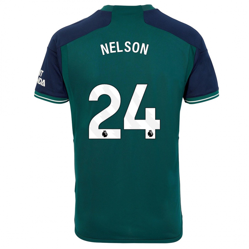 Mujer Camiseta Reiss Nelson #24 Verde Equipación Tercera 2023/24 La Camisa Chile