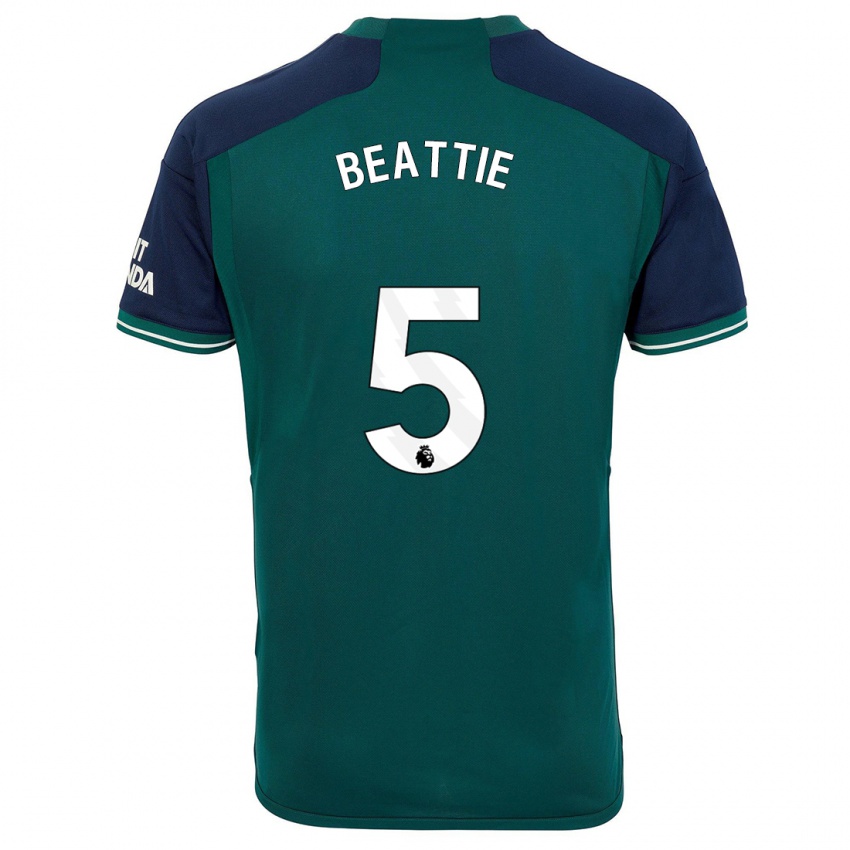 Mujer Camiseta Jen Beattie #5 Verde Equipación Tercera 2023/24 La Camisa Chile