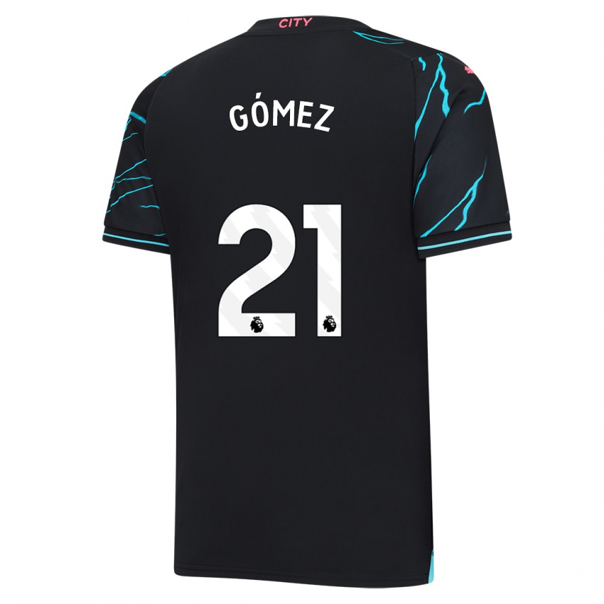 Mujer Camiseta Sergio Gómez #21 Azul Oscuro Equipación Tercera 2023/24 La Camisa Chile