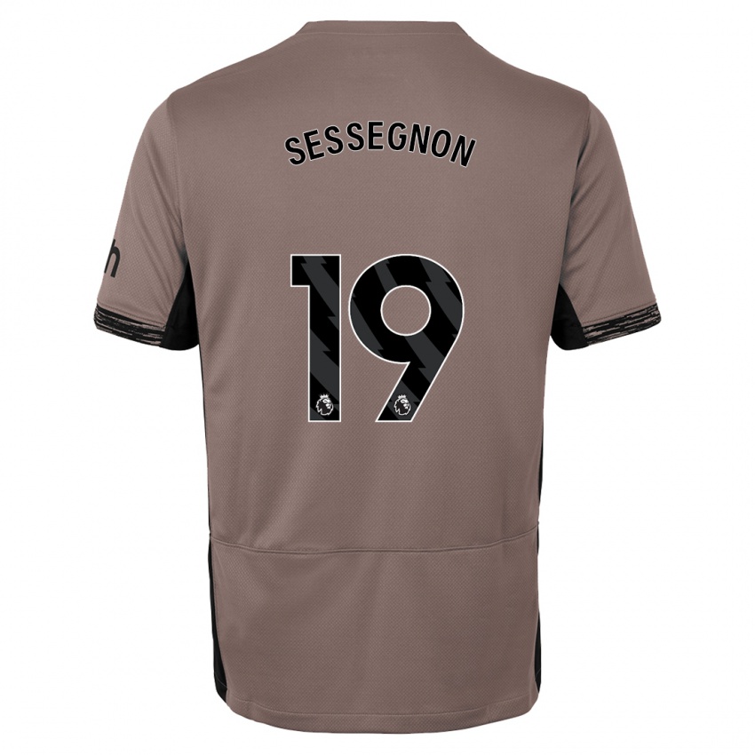 Mujer Camiseta Ryan Sessegnon #19 Beige Obscuro Equipación Tercera 2023/24 La Camisa Chile