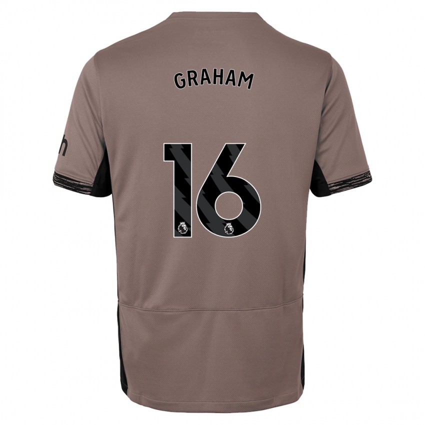 Mujer Camiseta Kit Graham #16 Beige Obscuro Equipación Tercera 2023/24 La Camisa Chile