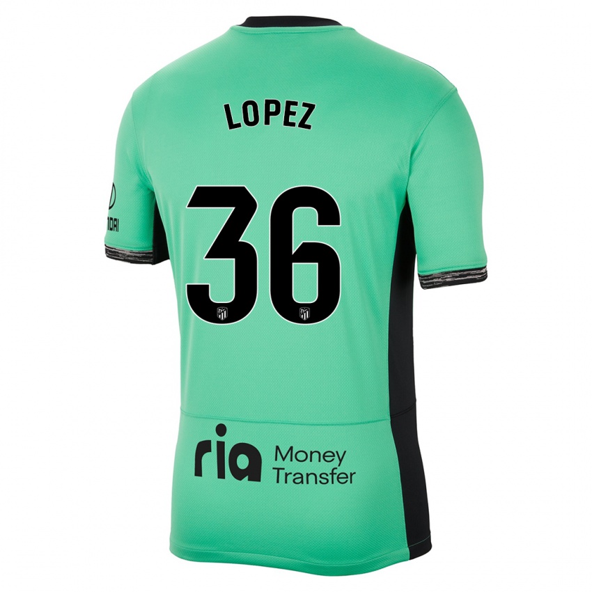 Mujer Camiseta David Lopez #36 Primavera Verde Equipación Tercera 2023/24 La Camisa Chile