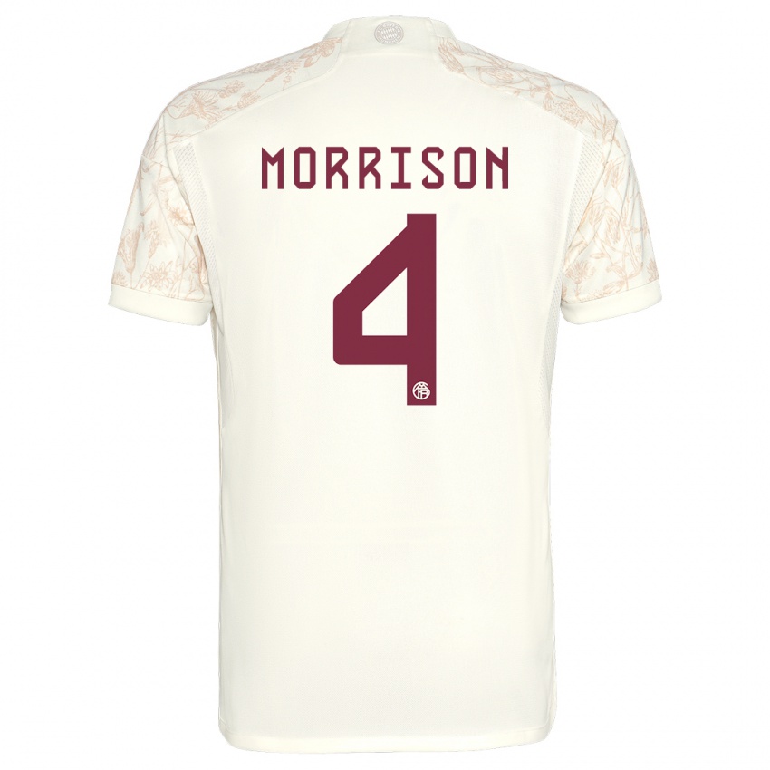 Mujer Camiseta Liam Morrison #4 Blanquecino Equipación Tercera 2023/24 La Camisa Chile