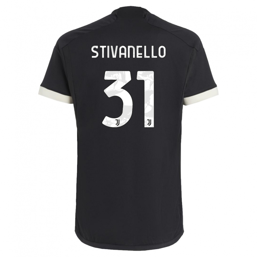 Mujer Camiseta Riccardo Stivanello #31 Negro Equipación Tercera 2023/24 La Camisa Chile