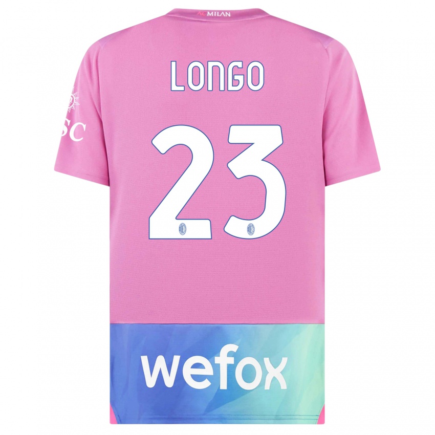 Mujer Camiseta Miriam Longo #23 Rosado Morado Equipación Tercera 2023/24 La Camisa Chile