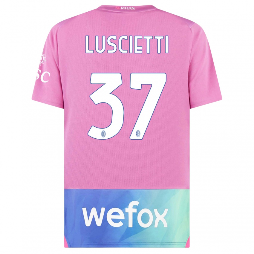 Mujer Camiseta Abebe Luscietti #37 Rosado Morado Equipación Tercera 2023/24 La Camisa Chile