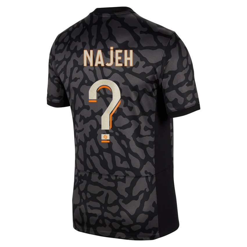 Mujer Camiseta Kais Najeh #0 Negro Equipación Tercera 2023/24 La Camisa Chile