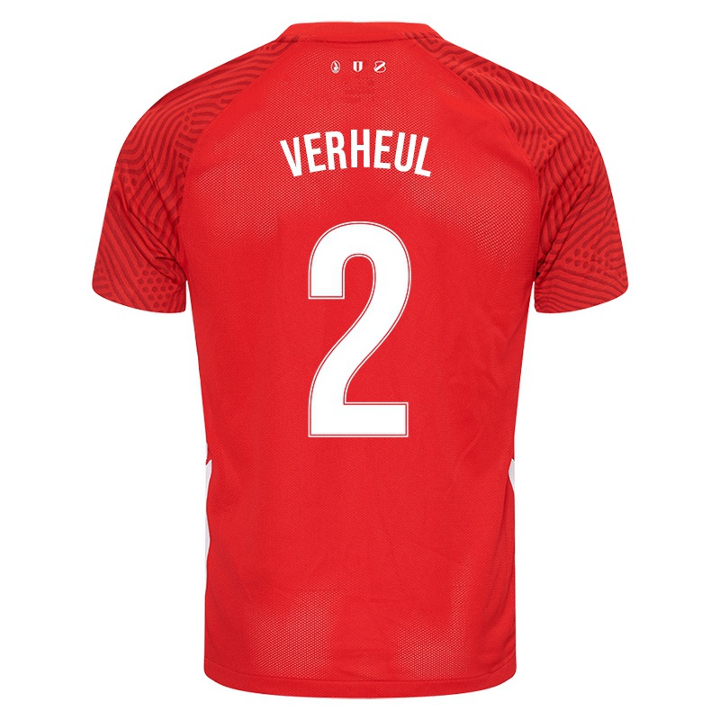 Niño Camiseta Sabine Verheul #2 Rojo 1ª Equipación 2021/22 La Camisa Chile