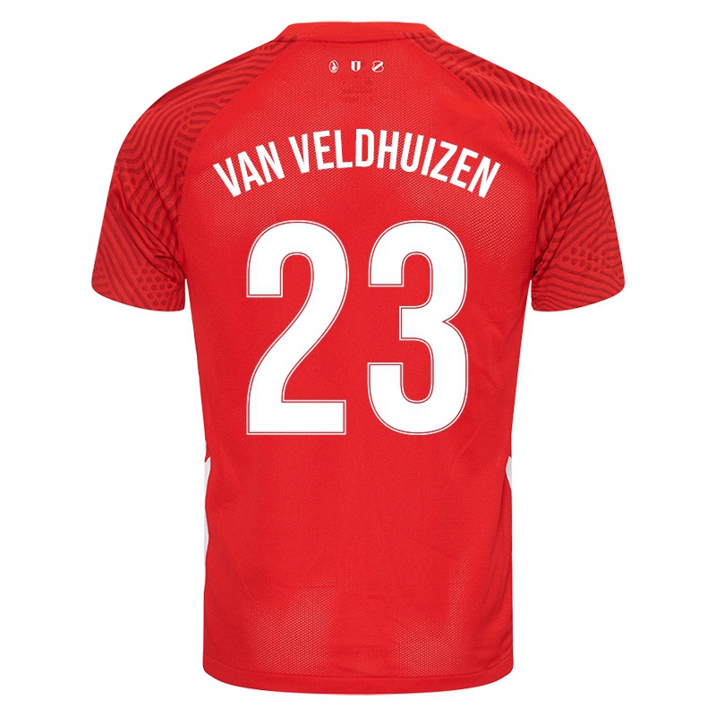 Niño Camiseta Linda Van Veldhuizen #23 Rojo 1ª Equipación 2021/22 La Camisa Chile