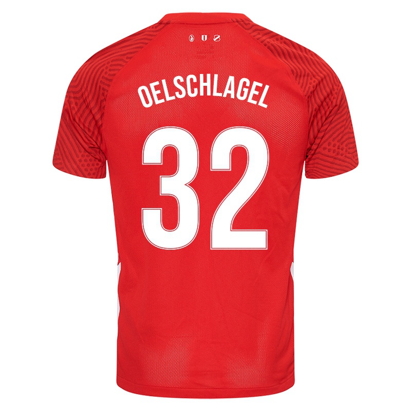 Niño Camiseta Eric Oelschlagel #32 Rojo 1ª Equipación 2021/22 La Camisa Chile