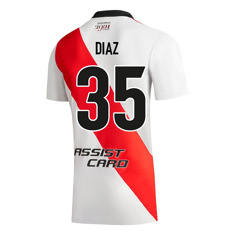Niño Camiseta Leonardo Diaz #35 Blanco 1ª Equipación 2021/22 La Camisa Chile