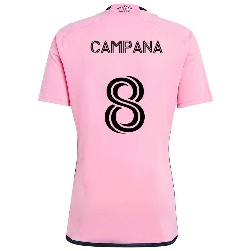 Niño Camiseta Leonardo Campana #8 Rosa 1ª Equipación 2024/25 La Camisa Chile