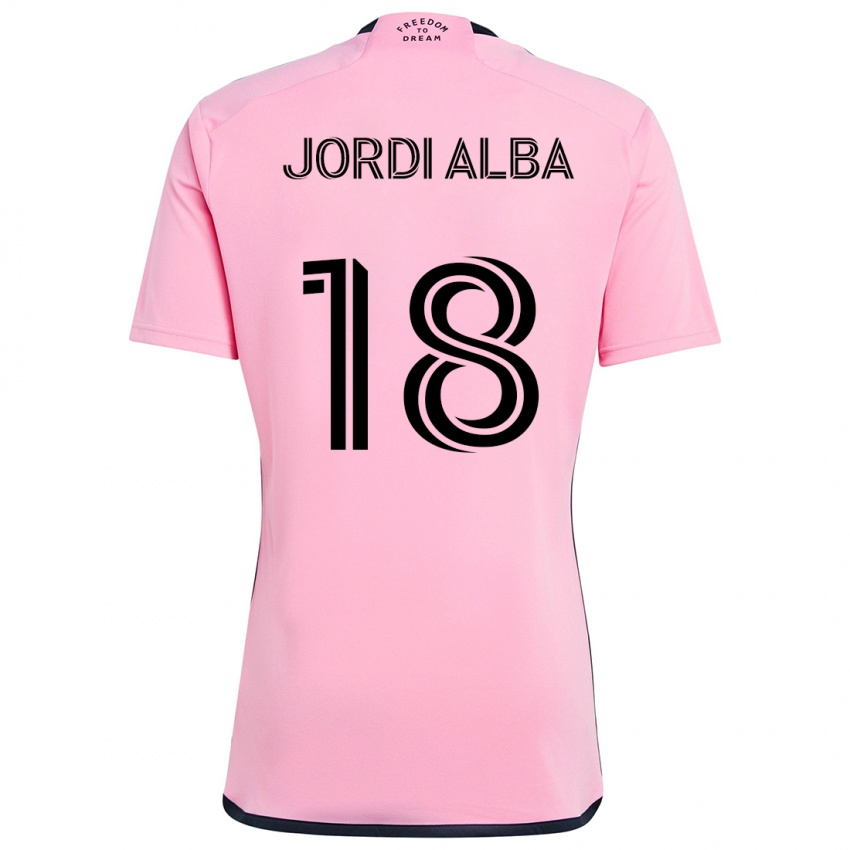 Niño Camiseta Jordi Alba #18 Rosa 1ª Equipación 2024/25 La Camisa Chile