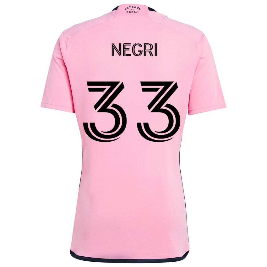 Niño Camiseta Franco Negri #33 Rosa 1ª Equipación 2024/25 La Camisa Chile