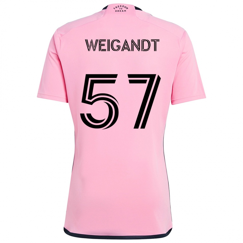 Niño Camiseta Marcelo Weigandt #57 Rosa 1ª Equipación 2024/25 La Camisa Chile