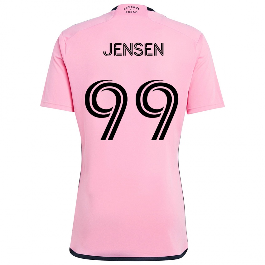 Niño Camiseta Cole Jensen #99 Rosa 1ª Equipación 2024/25 La Camisa Chile