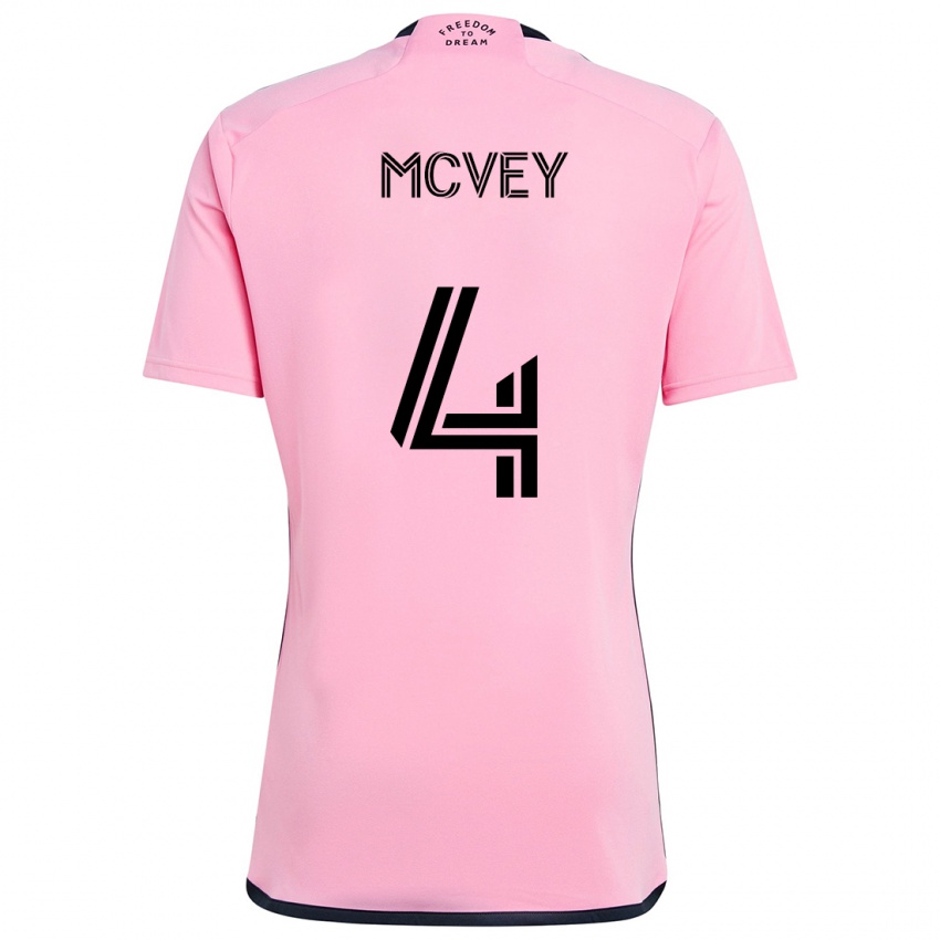 Niño Camiseta Christopher Mcvey #4 Rosa 1ª Equipación 2024/25 La Camisa Chile